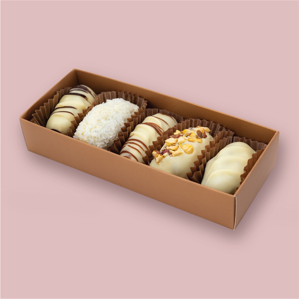 White Chocolate Dipped Dates Mixed Flavors